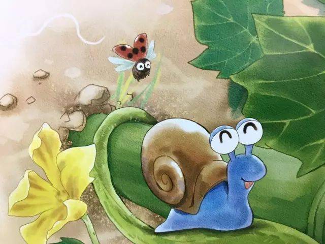 蜗牛爬井卡通图片图片