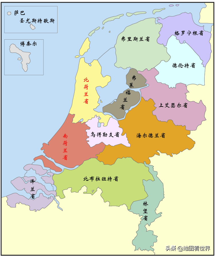 荷兰地图高清版大图图片