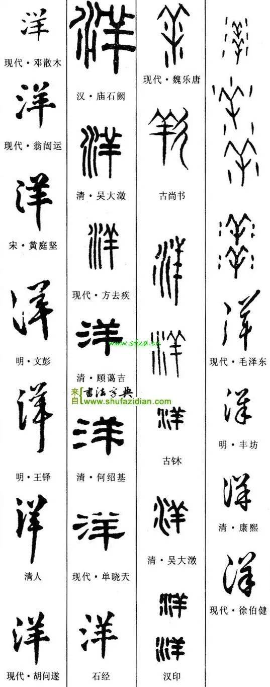 每日一字  洋