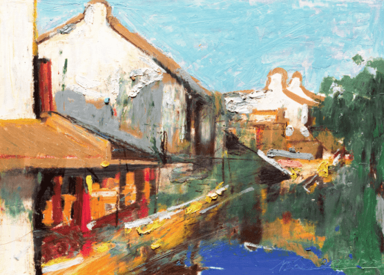 《深蓝的水》吕洪良:1980年出生,2006年毕业于上海大学美术学院油画系