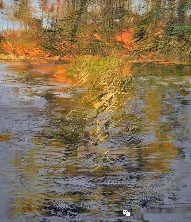 他用刮刀画出美丽的风景绝妙的刮刀画