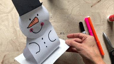 冬天必做的可爱纸雪人,堆不了雪人就做手工吧!_白纸