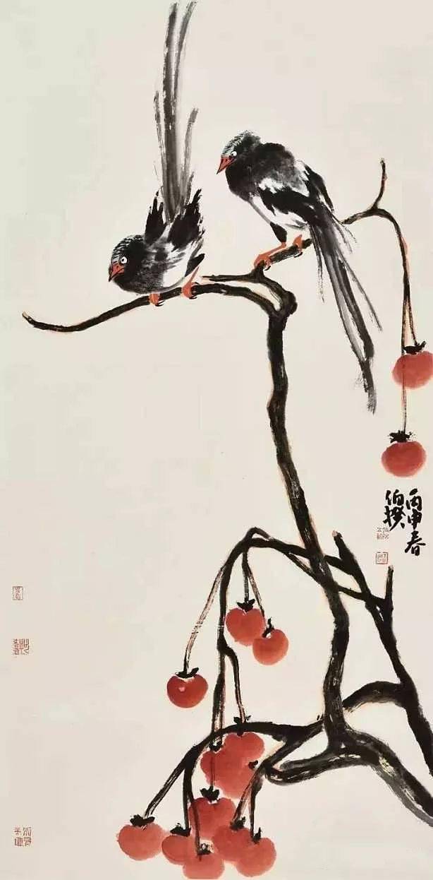 泼辣简约伯揆大写意花鸟画