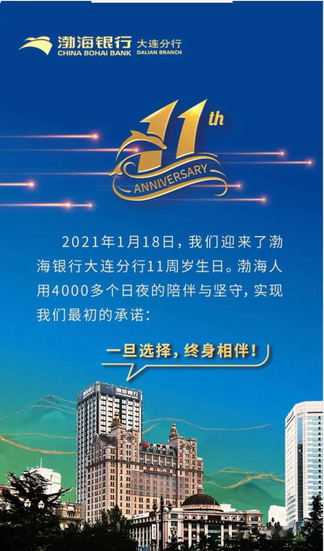 热烈庆祝渤海银行大连分行成立11周年