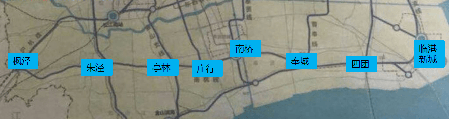 这条上海市域铁路南枫线相连,经朱泾(换乘嘉青松金线),亭林(换乘金山