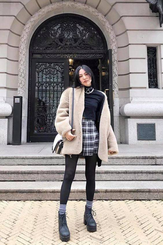 冬天裙子的8种百搭穿法,尤其第1种,保暖又气质!