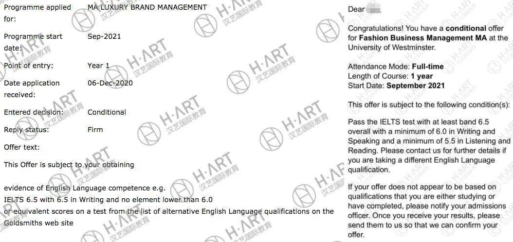 w同学 本科 加拿大 维多利亚大学 纯艺 获 金史密斯 奢侈品管理 ma