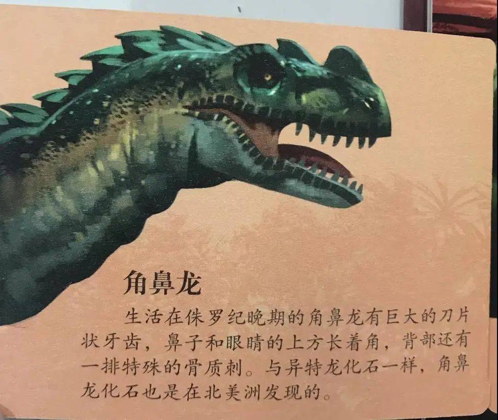 角鼻龙(兽脚类)副栉龙(鸟脚类)钉状龙(剑龙类)