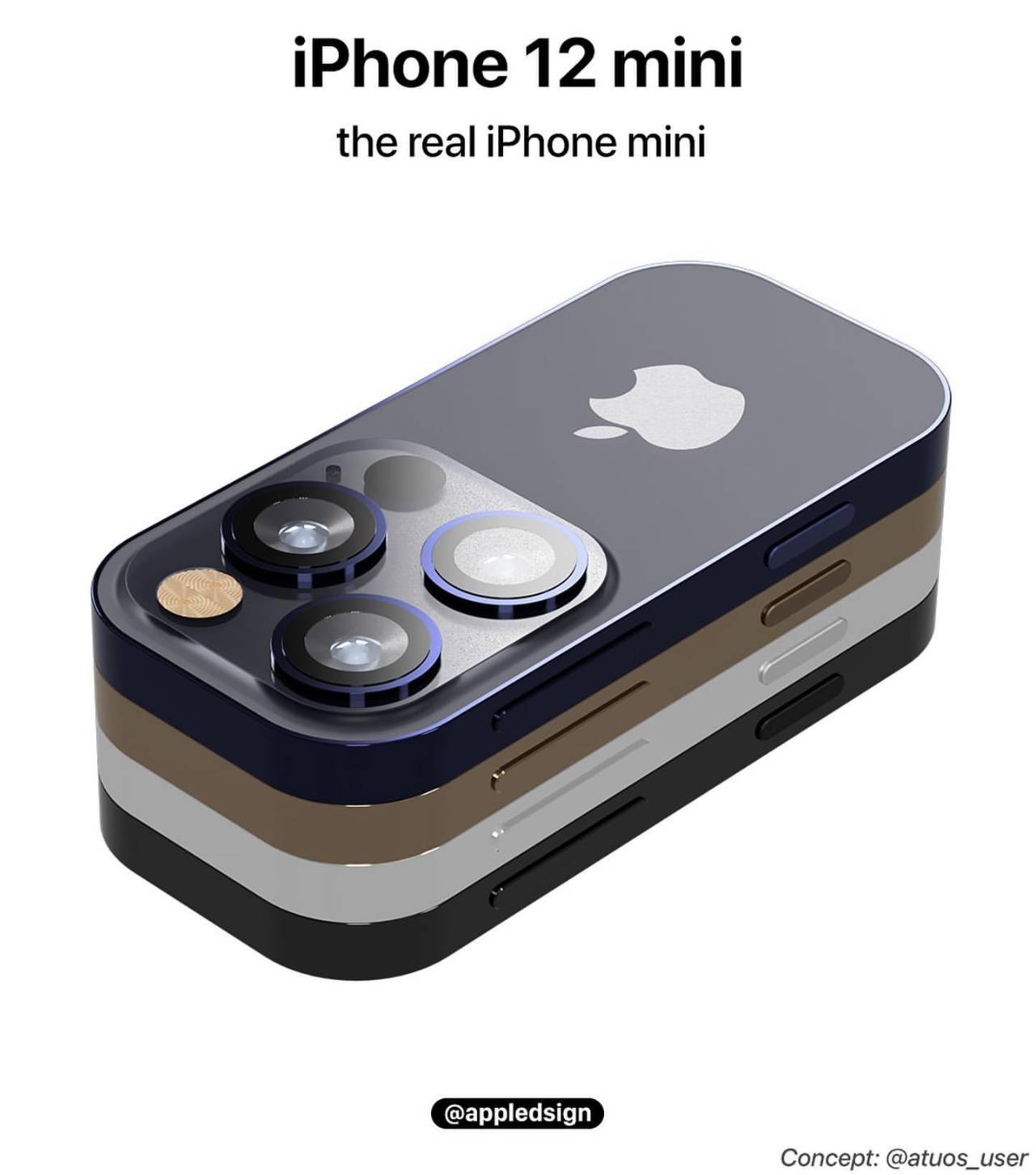 机身|iPhone 12 Mini概念渲染图曝光：采用超小机身设计