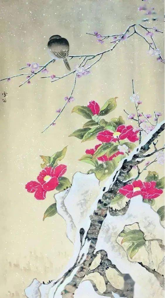 这梅花小鸟图，好美