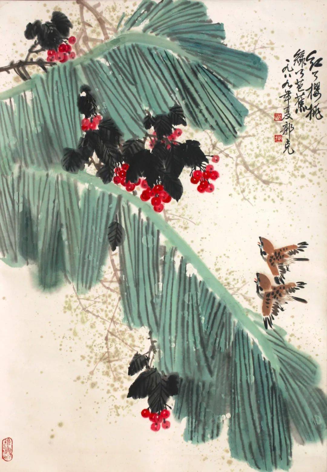 无言的花鸟,在他笔下充溢着动人的情韵