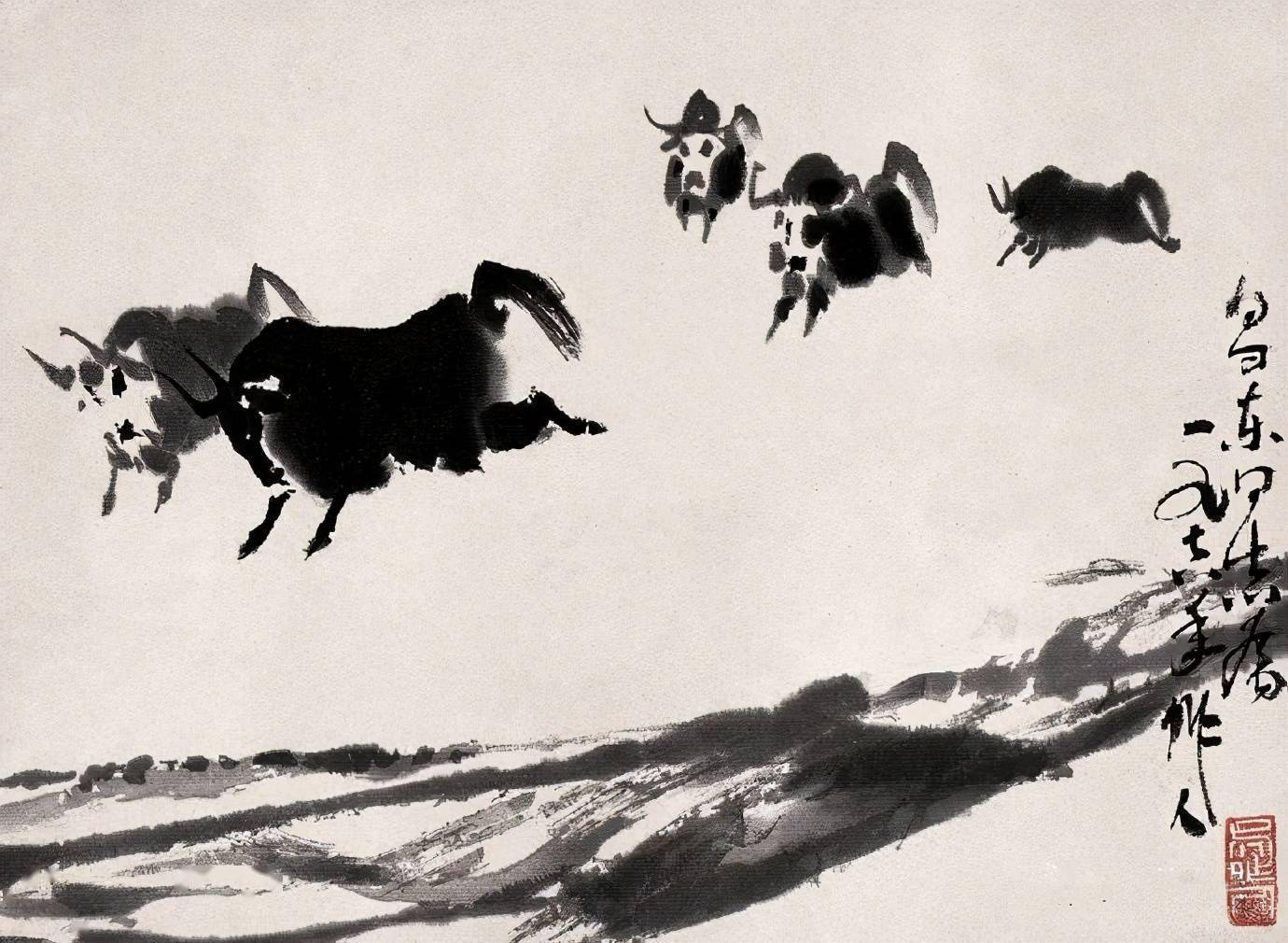 吴作人画牛