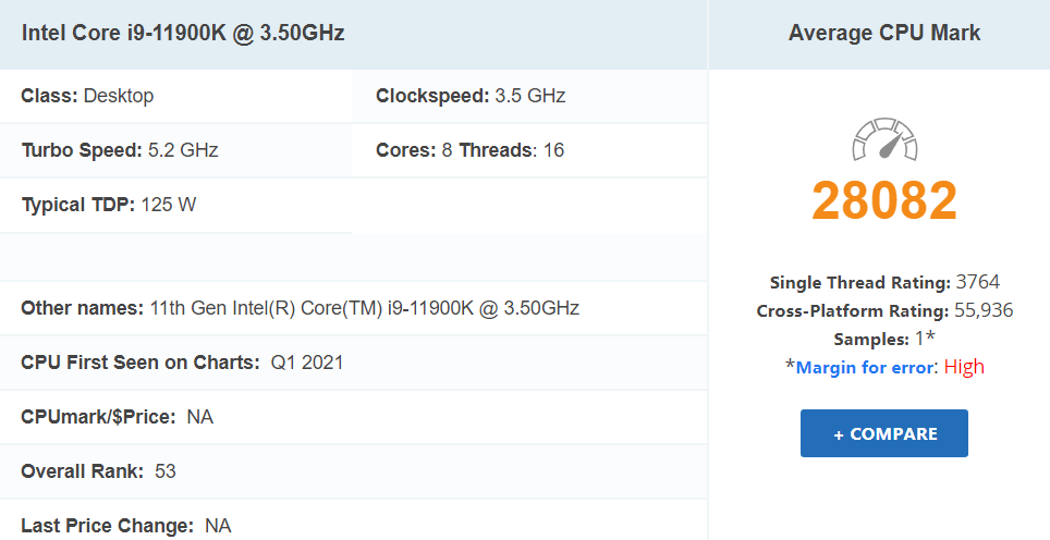 锐龙|Intel 11代酷睿i9-11900K再夺单核性能之王：领先Zen3 7％