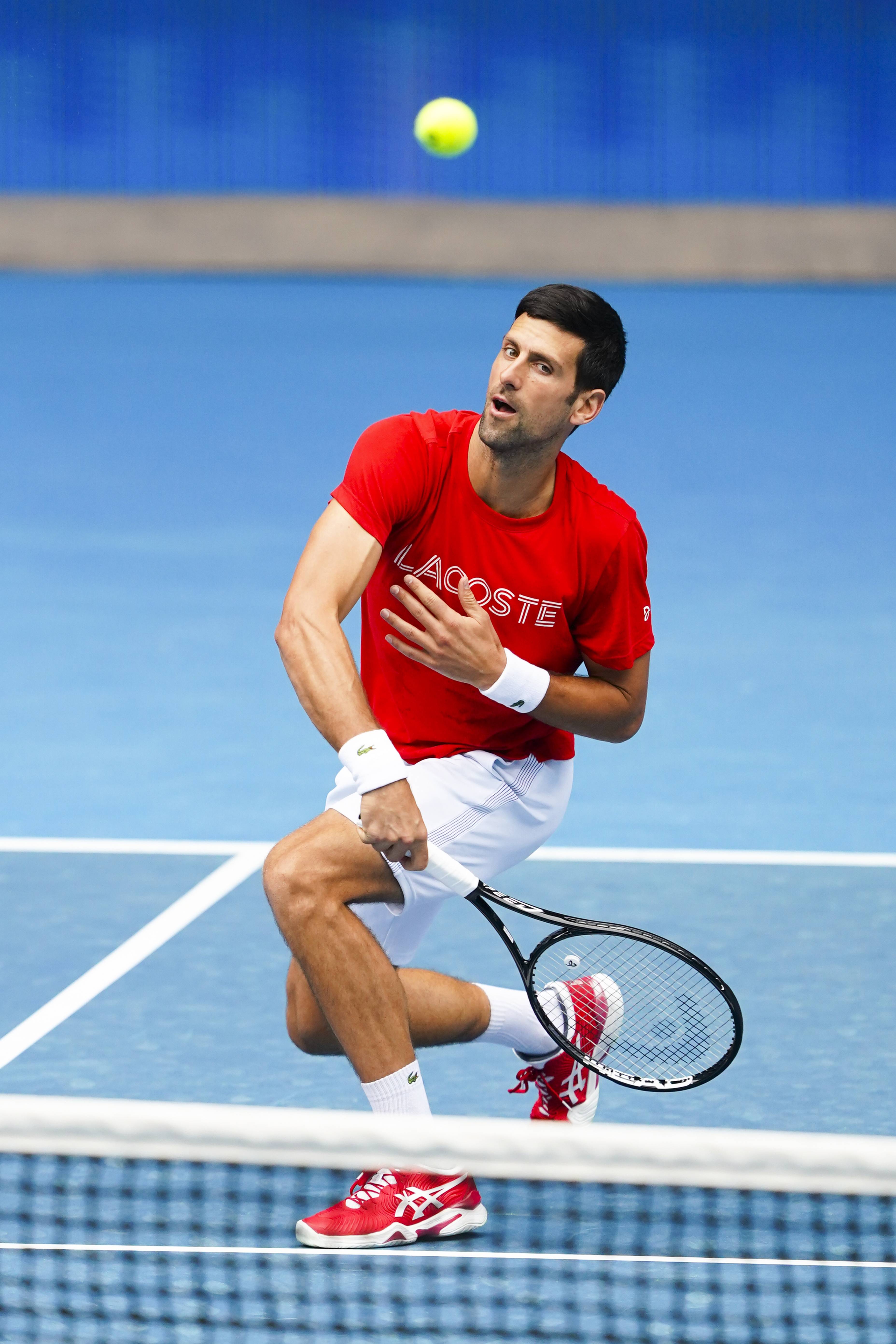 网球——焦科维奇备战澳网