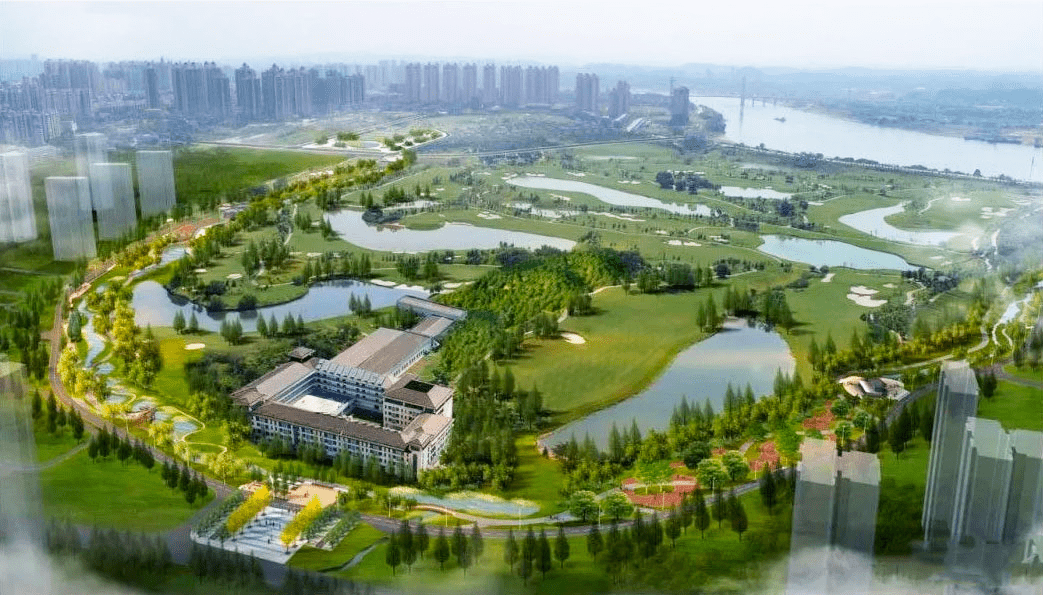 湘水湾实景图浣溪沙公园效果图衡山中路是株洲市东西向交通走廊的