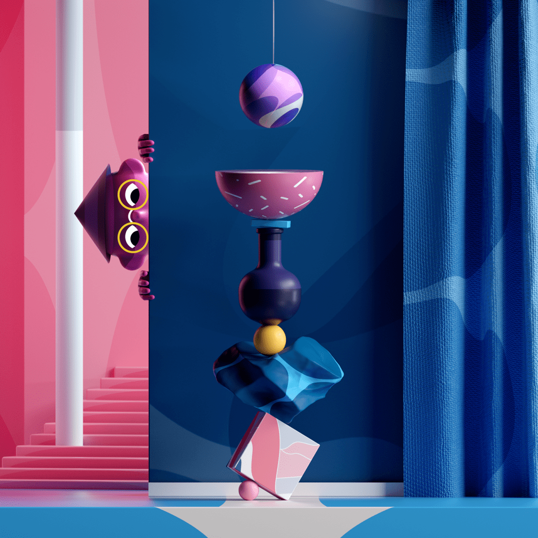 眼中的宇宙c4d插画风