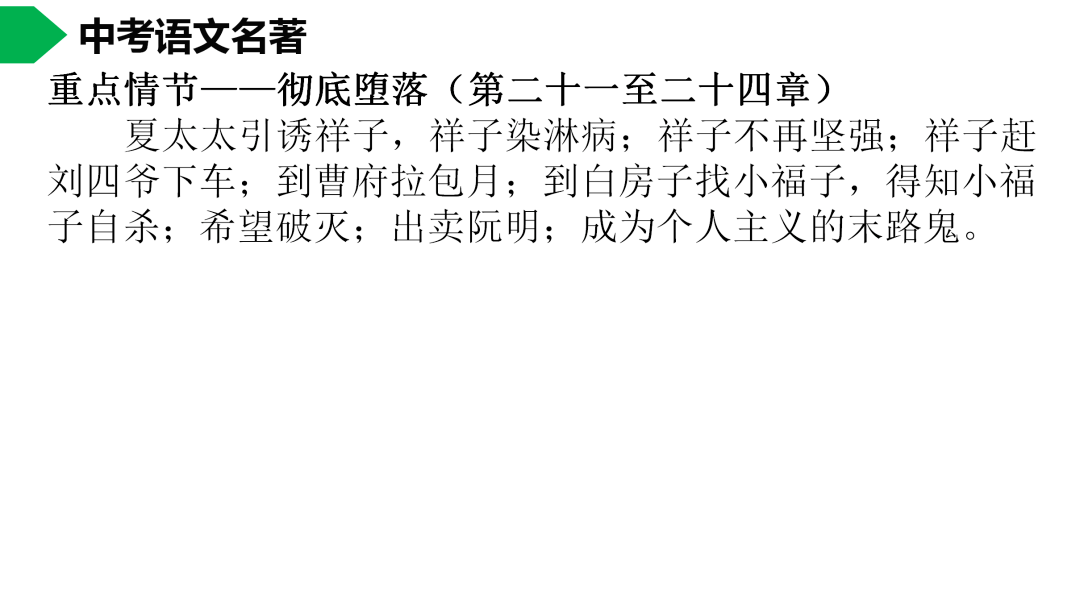 初中語文七下駱駝祥子名著導讀思維導圖考點合集寒假預習必收