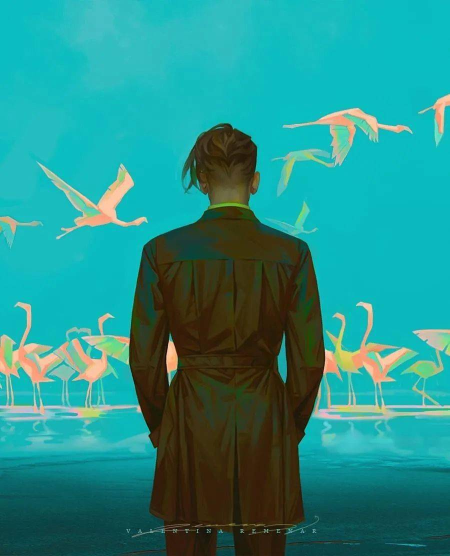 局部图▼他在插画人物的基础之上偶尔也会玩玩一些设计元素的小创意以