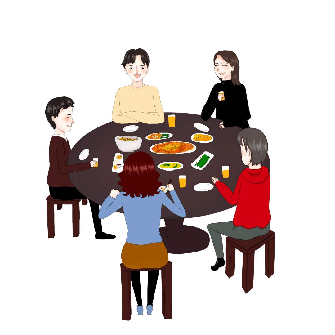 围桌而坐 举箸共食 同吃一盘菜 同喝一盆汤 一边吃饭 一边聊天 这样的