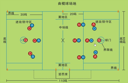 曲棍球场地尺寸图片