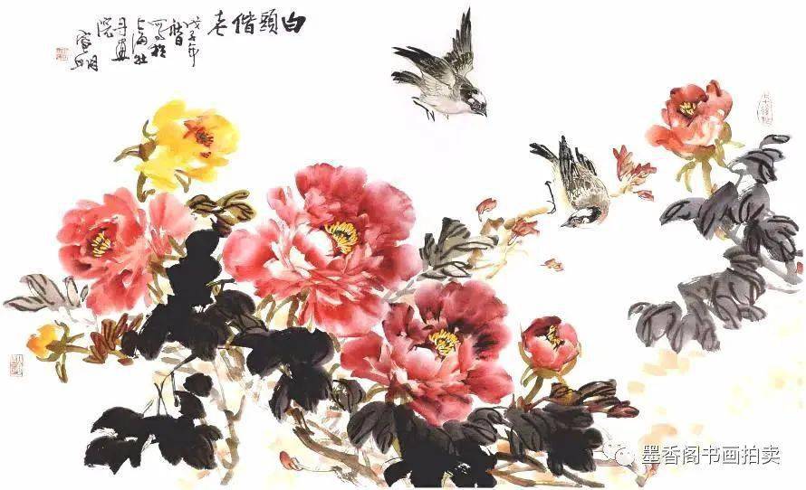 画牡丹,搭配这些鸟最吉祥!_寓意