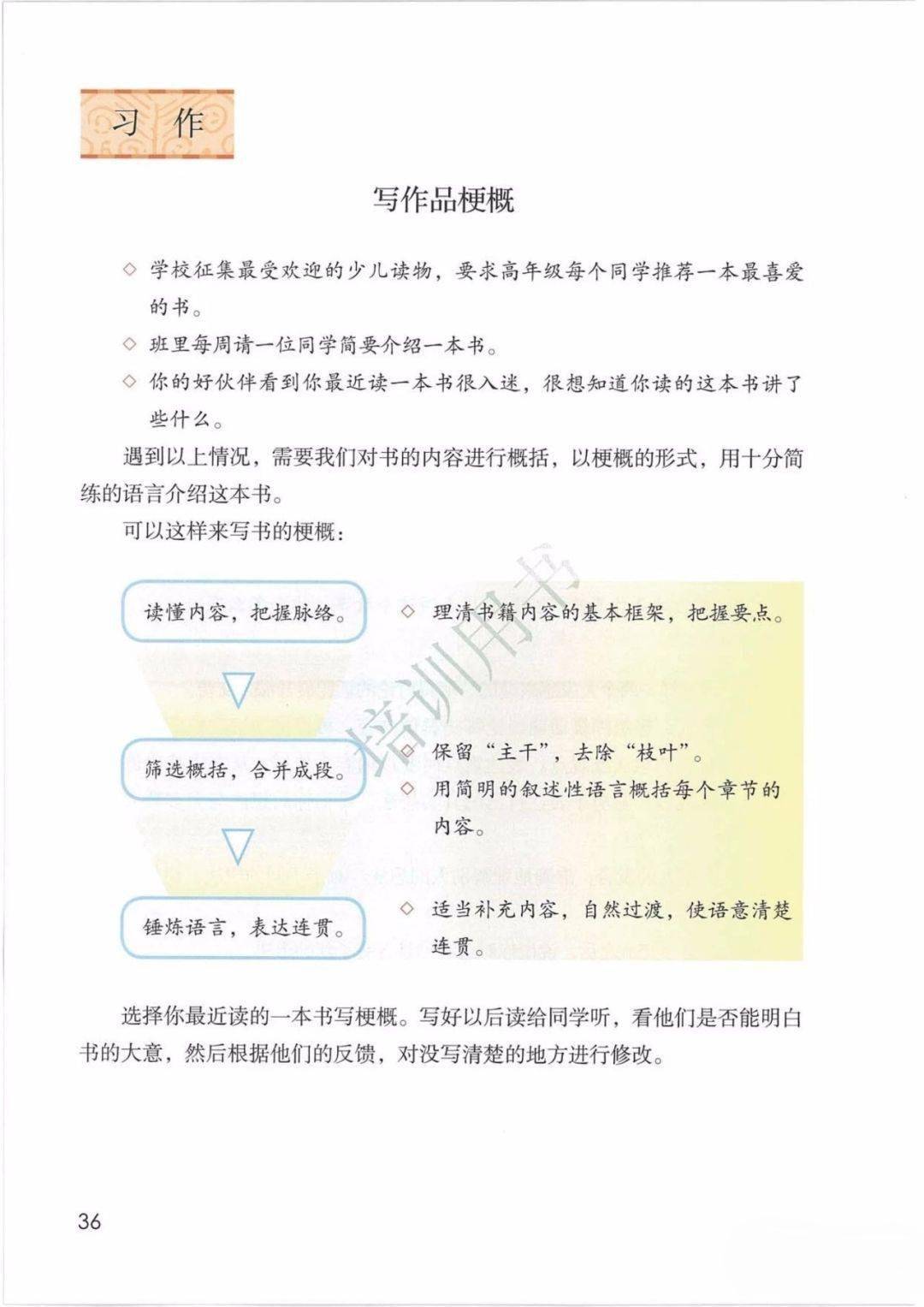 微课统编语文六年级下册习作二写作品梗概