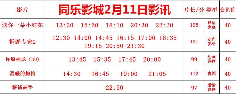 同乐影讯2月11号送你一朵小红花许愿神龙