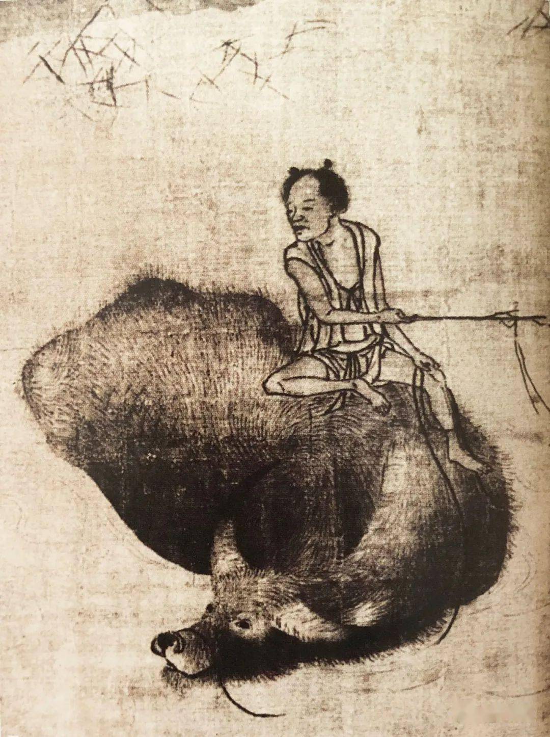 牛踏紫云送吉福附历代名家画牛局部大图