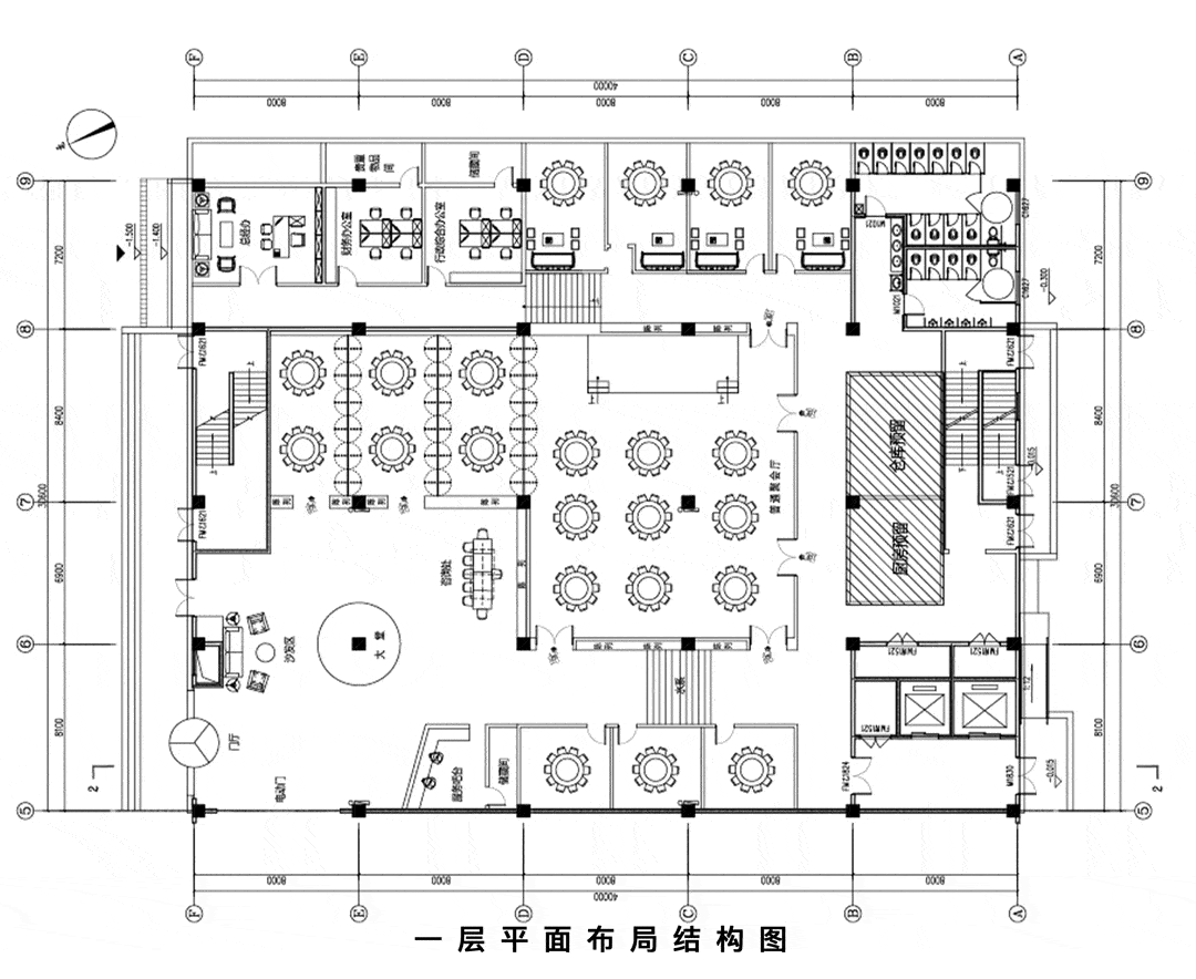 plane layout平面布局结构图设计思路:本案主要分为大堂,包厢,婚宴