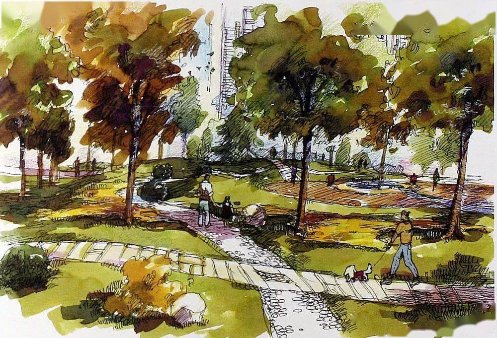 景观手绘精湛的景观手绘效果图