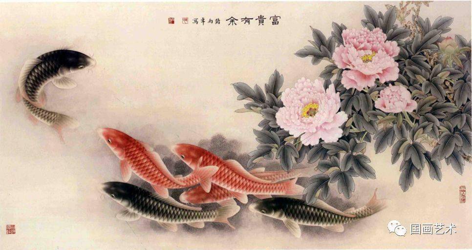 金鳞游水百态娇路雨年工笔画鱼作品欣赏