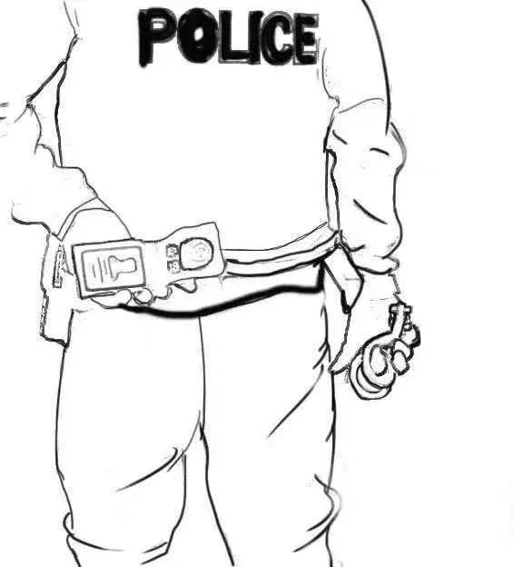警察背影漫画图片图片