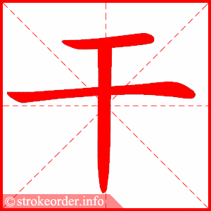 笔画 3画 结构 单一 组词 赶紧,树干,干燥