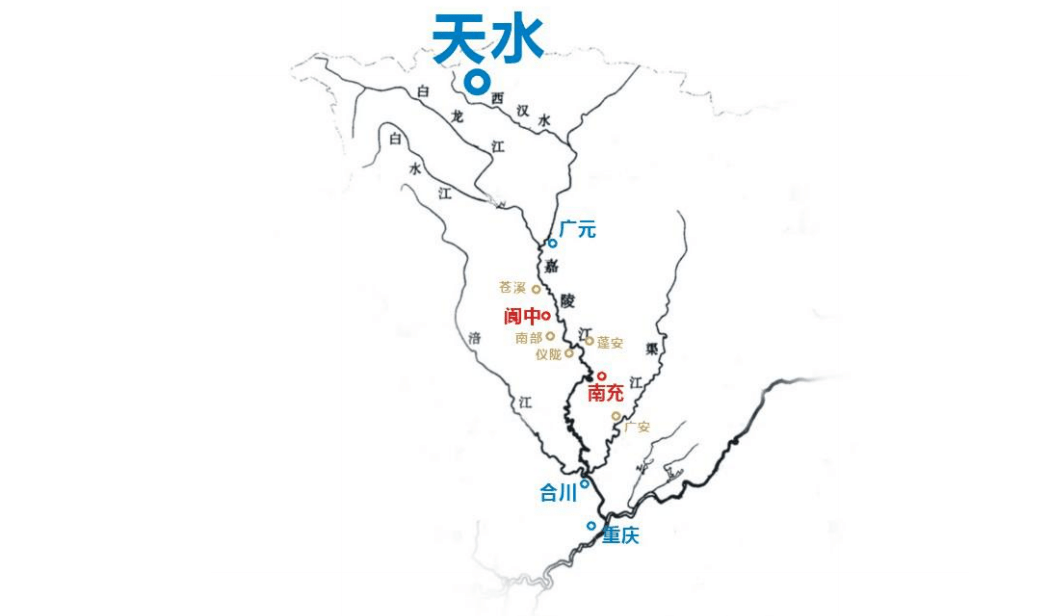 嘉陵江地图走势图片