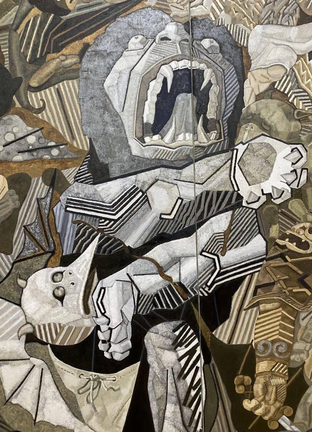 《全球抗疫图——警世之战》画面局部曹力将艺术和绘画视为他整个生命