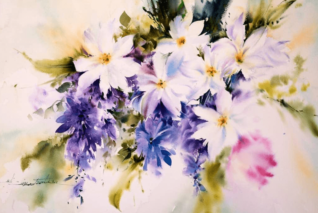 伊朗水彩画家——shirin nematzadeh 作品欣赏(花卉篇一)