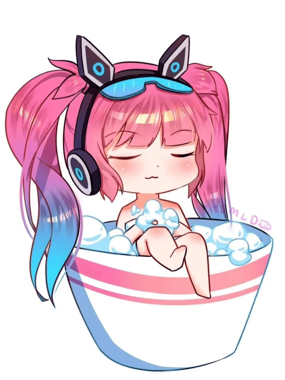 q版动漫王者荣耀沐浴图卡哇伊