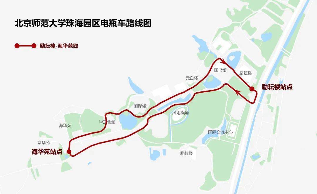 动态北京师范大学珠海园区电瓶车路线图