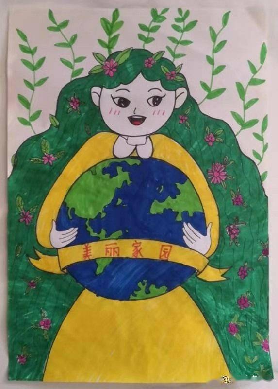 西安生态日幼儿绘画图片