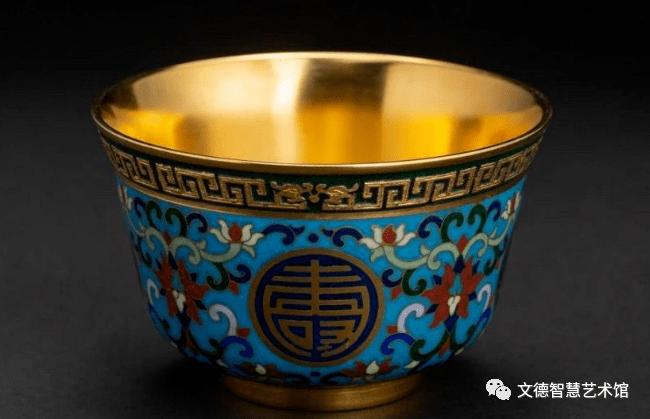 清・乾隆年制款・古銅胎景泰藍・寿字碗一對』極細工・骨董品・古