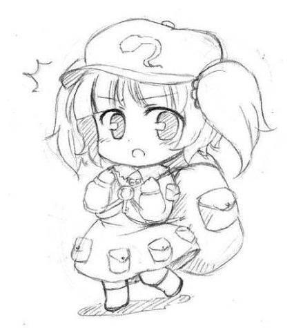 黑白线稿q版人物线稿素材67