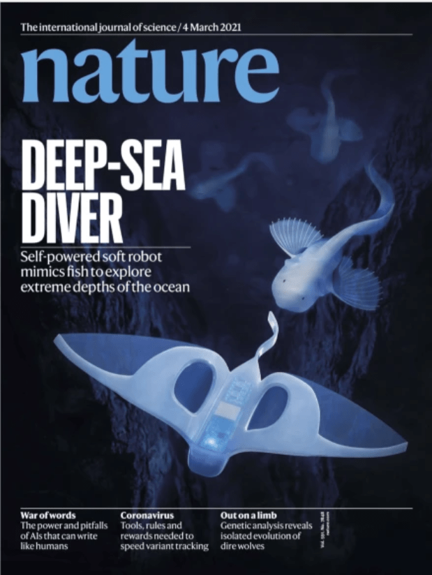 机器人|《自然》封面报道中国学者研究成果：万米深海驱动软体机器人