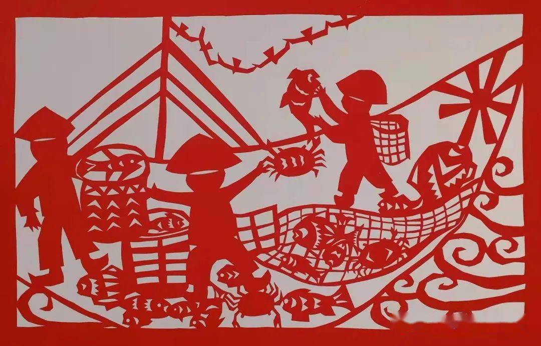 一把剪刀,一张纸,剪出三门海岛时光~_剪纸