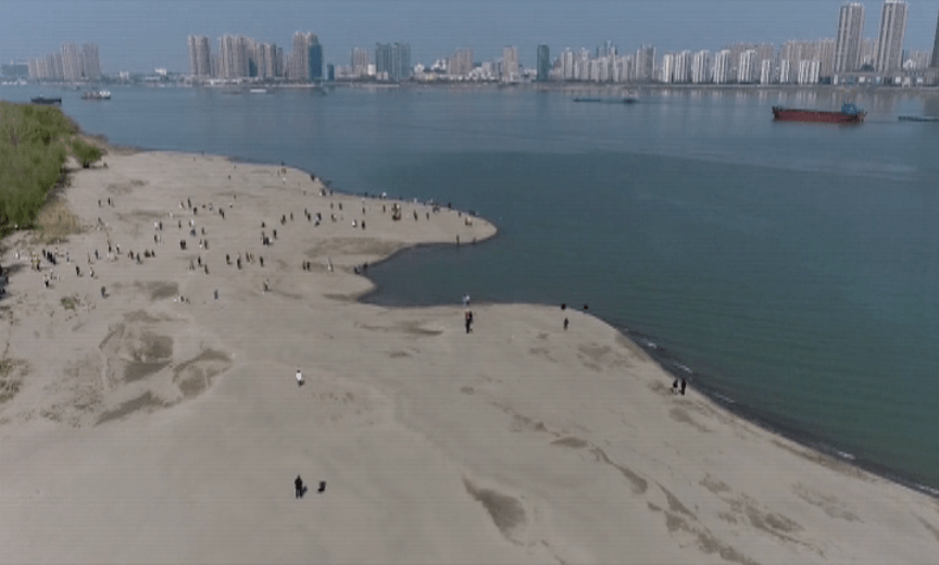 忍一忍 火爆全国的 芜湖网红沙滩 最近不能去 龙门吊