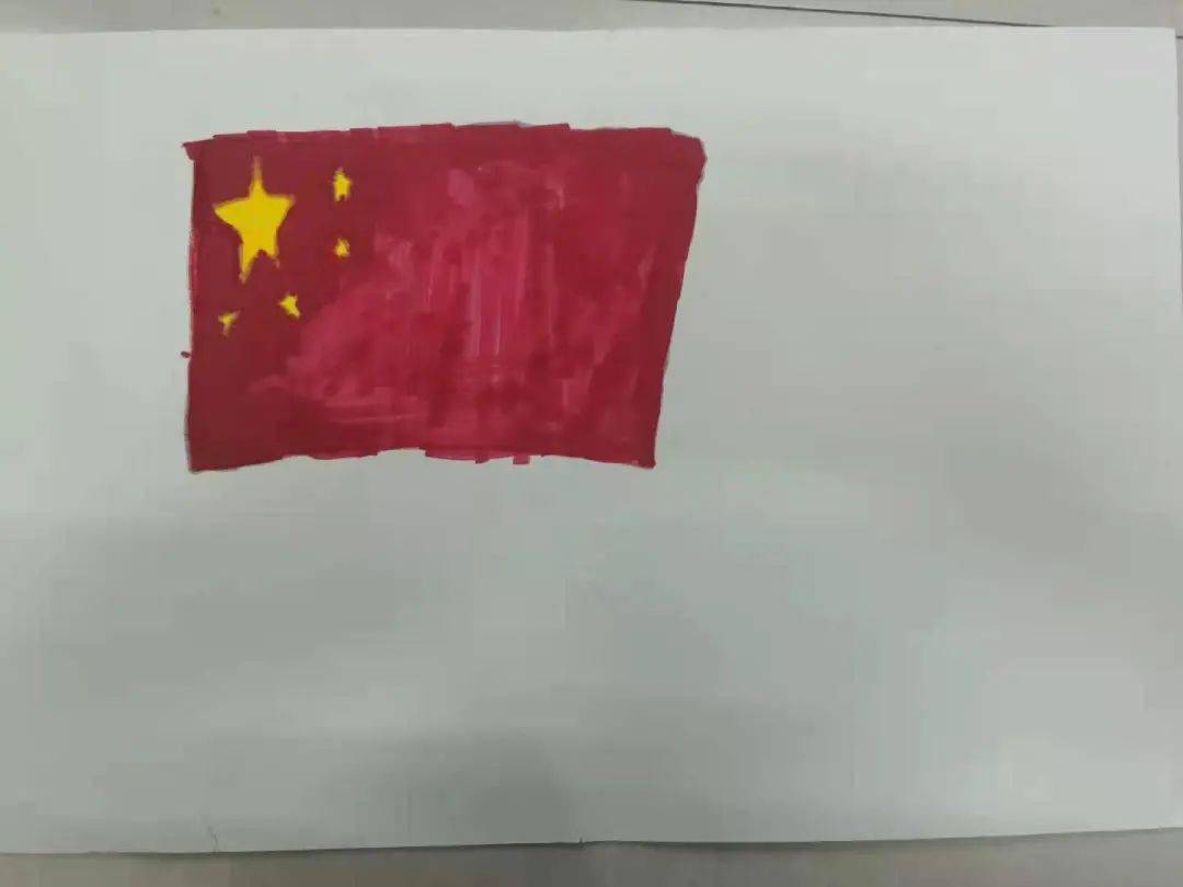中国国旗手绘简单图片