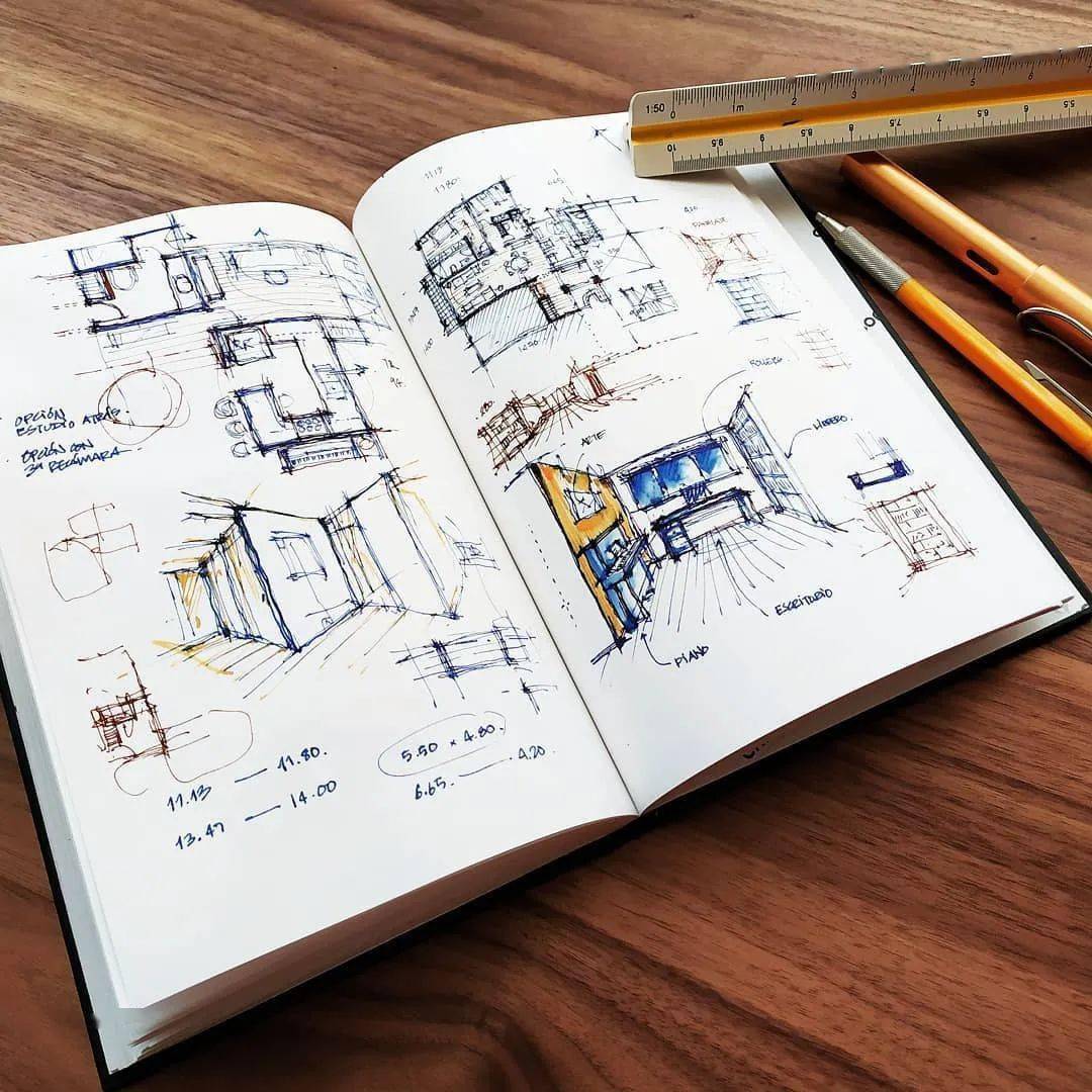 一本室内设计记录手稿!