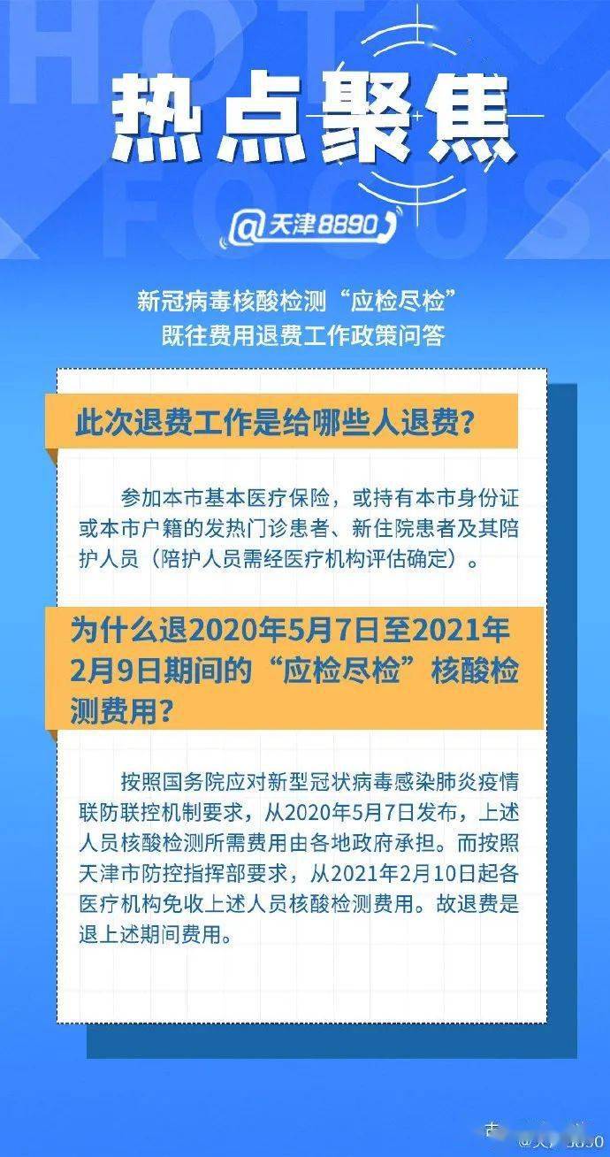 新冠病毒核酸检测 应检尽检 既往费用退费 怎么退 哪些人员可以退 问答