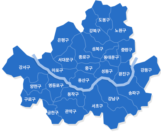 首尔区域划分地图图片