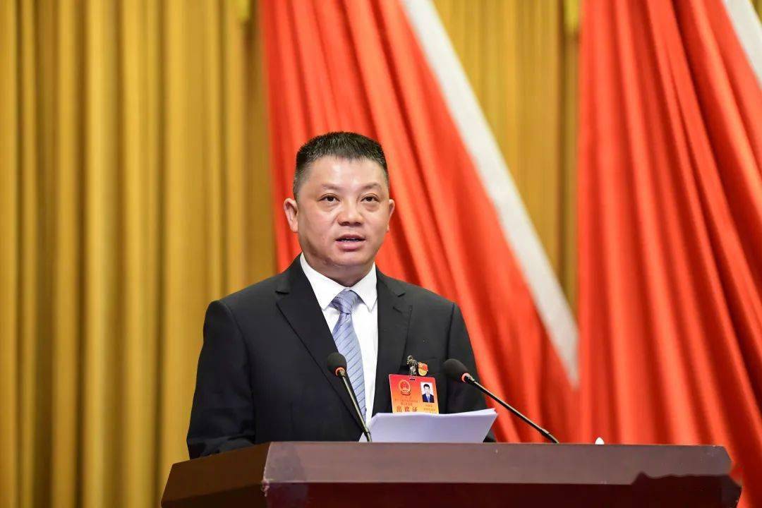 县人民政府县长冉隆斌向大会作《政府工作报告》.