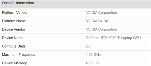 RTX 3050 Ti笔记本显卡现身：流处理器果然2560个